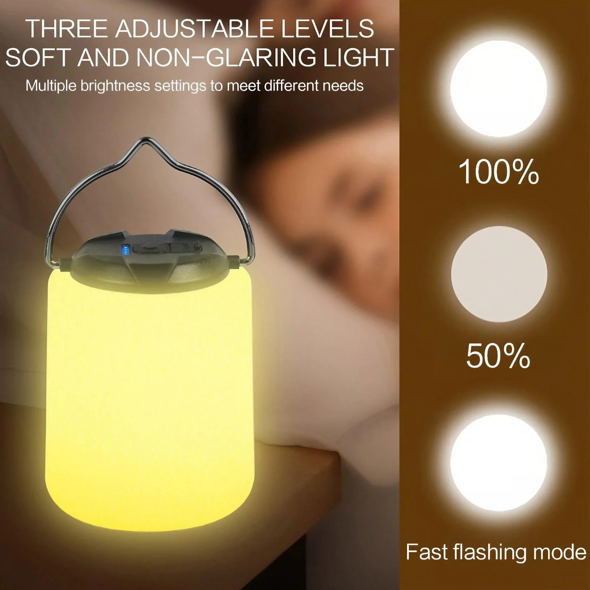 Power Outage Light - 3단계 밝기 조절 가능한 USB 충전식