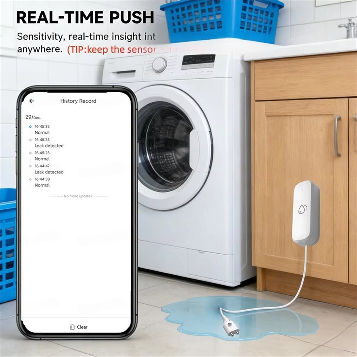 Water Alarm Sensor - 호환 가능한 ZigBee 누수 센서 알람