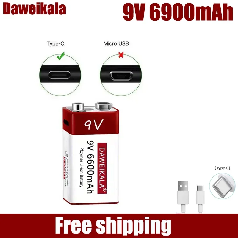 새로운 9V 6900mah 충전식 배터리 리튬 이온 T - Co Detector Plug 리뷰 및 가격
